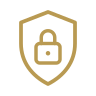Shield and lock icon for a private consultation