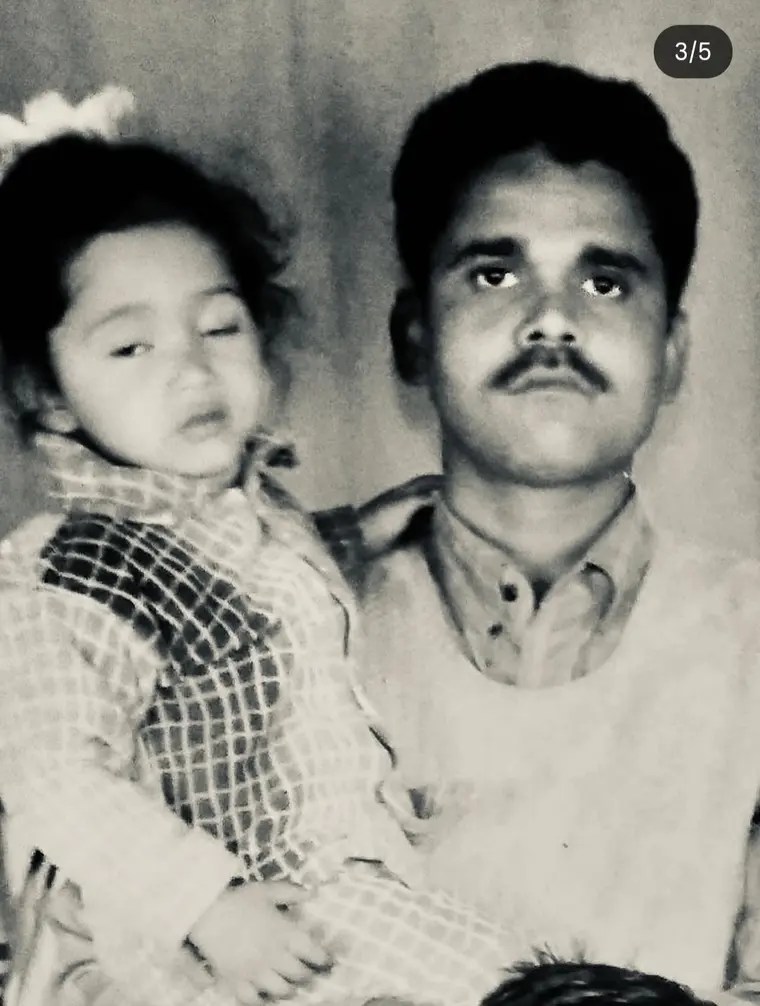 Piyush Rajput as a child with his father